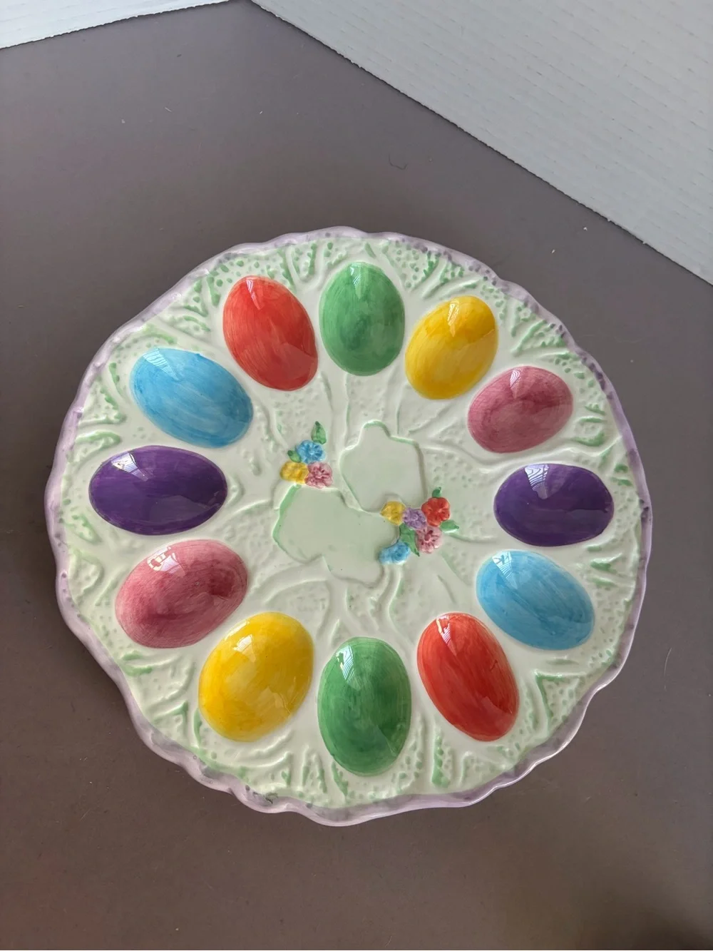 Lotus Ceramic Deviled Egg Plate